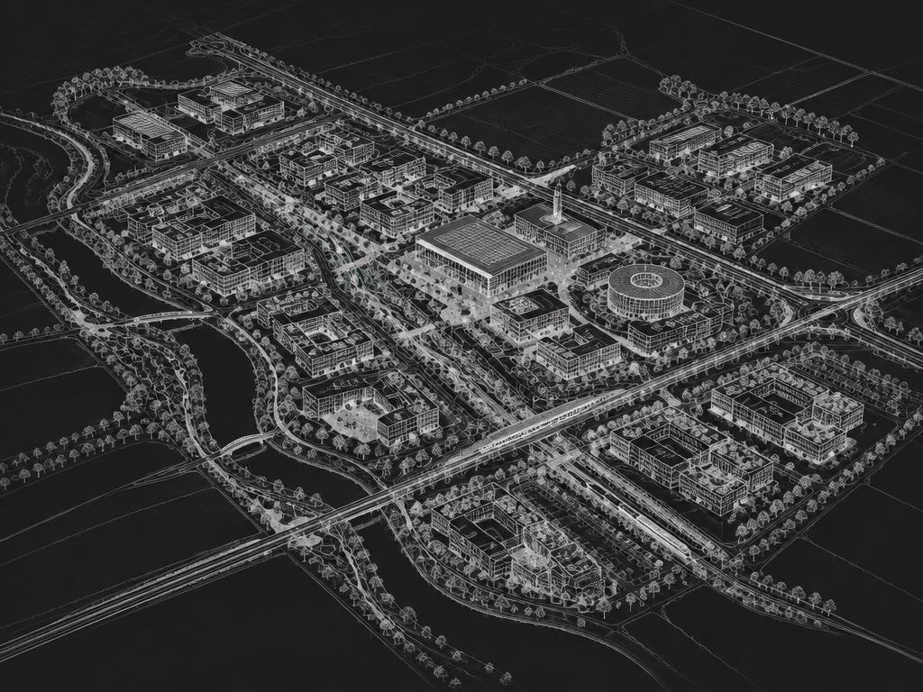 Illustrazione concettuale di un piano per lo sviluppo del territorio